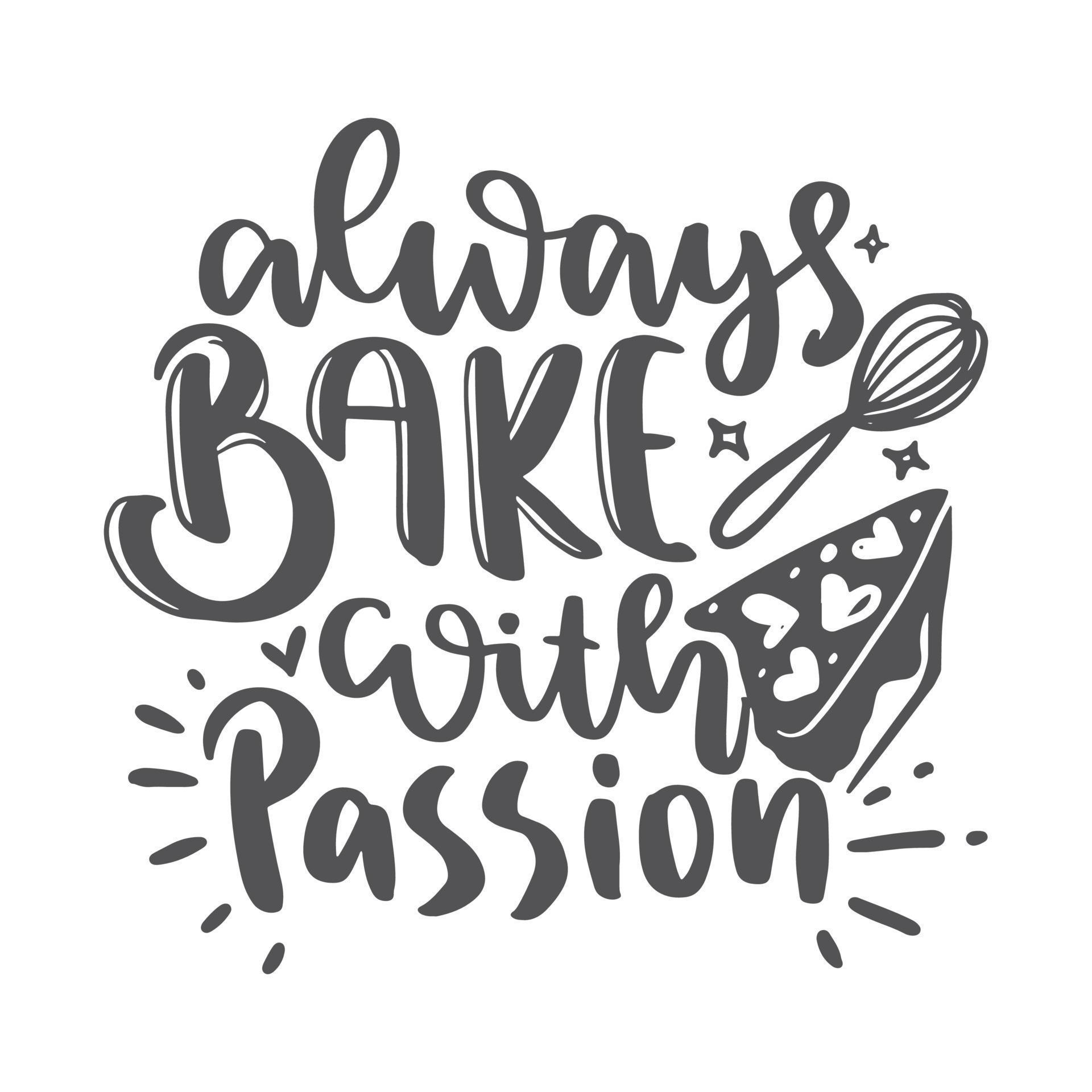 Motivational Inspirational Quotes. Baking Kitchen Lettering Quotes for