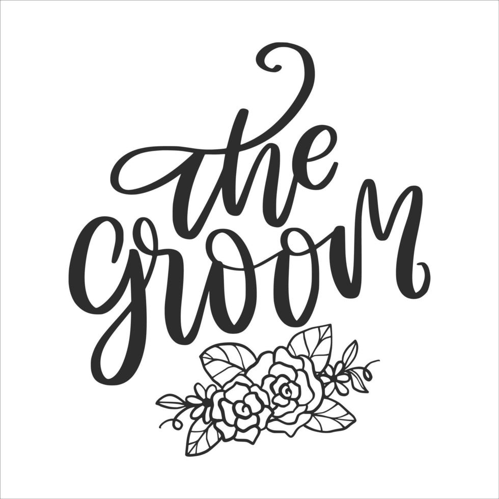 Bridal Wedding Lettering Quotes For Printable Poster, Tote Bag, Mugs, Invitation, T-Shirt Design vector