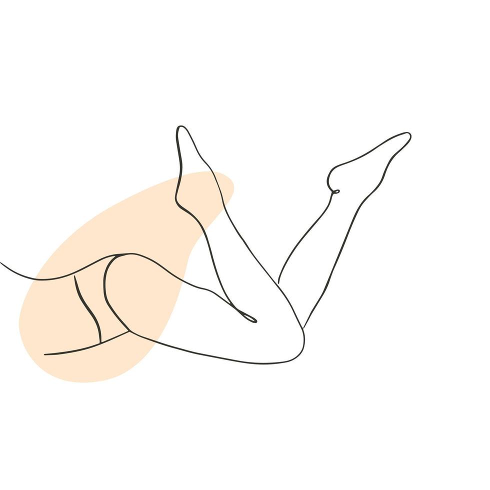 Hand-drawn woman legs. Body wellness and care. Simple vector Illustration in sketch style.