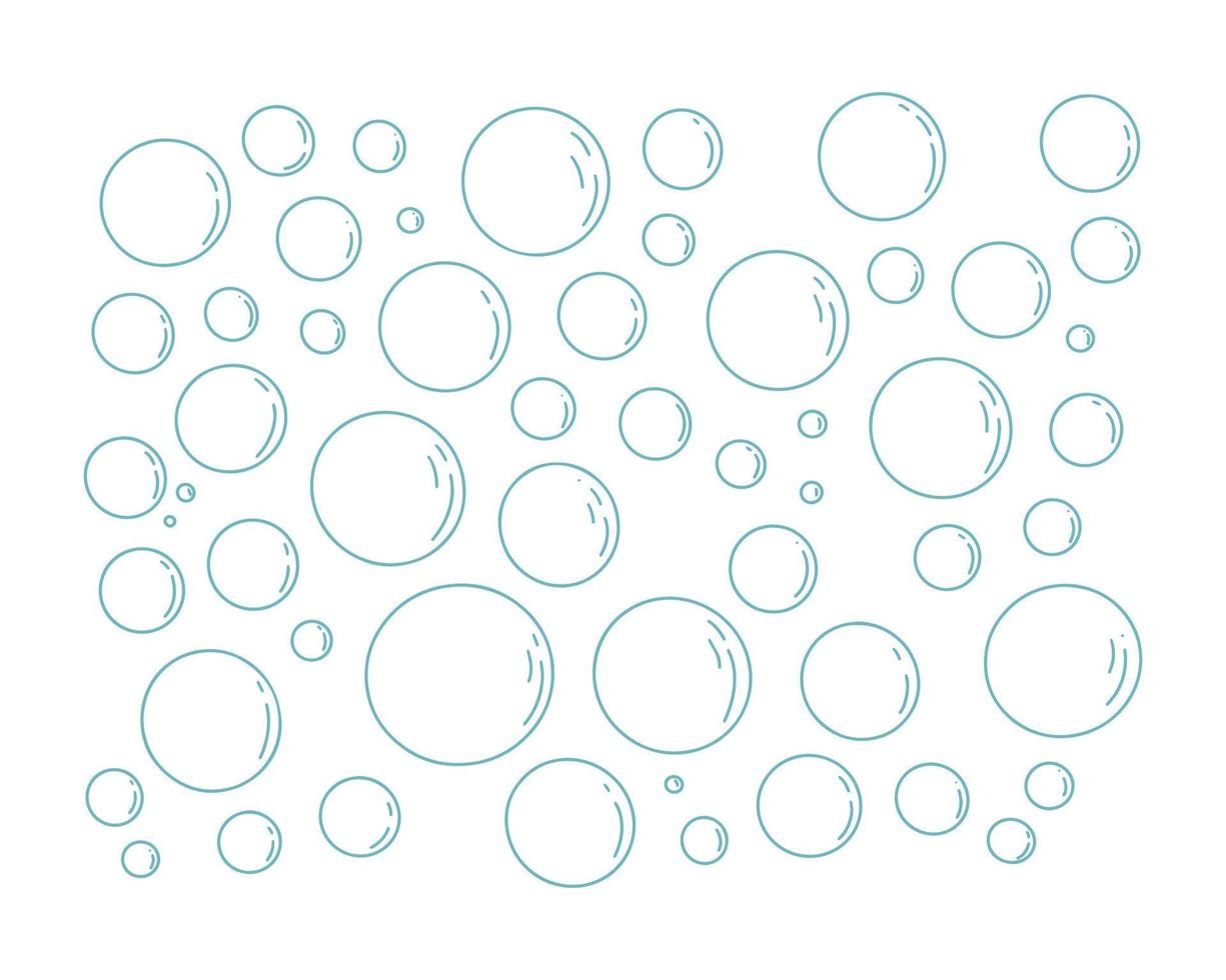 Hand-drawn water bubbles. Simple vector illustration isolated on white background