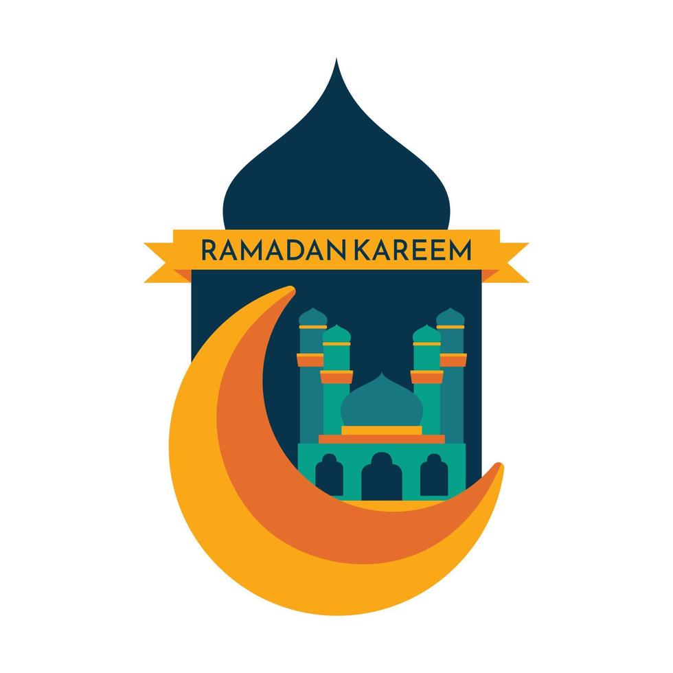 Ramadán kareem con islámico ilustración ornamento. Ramadán kareem saludo antecedentes islámico con mezquita vector