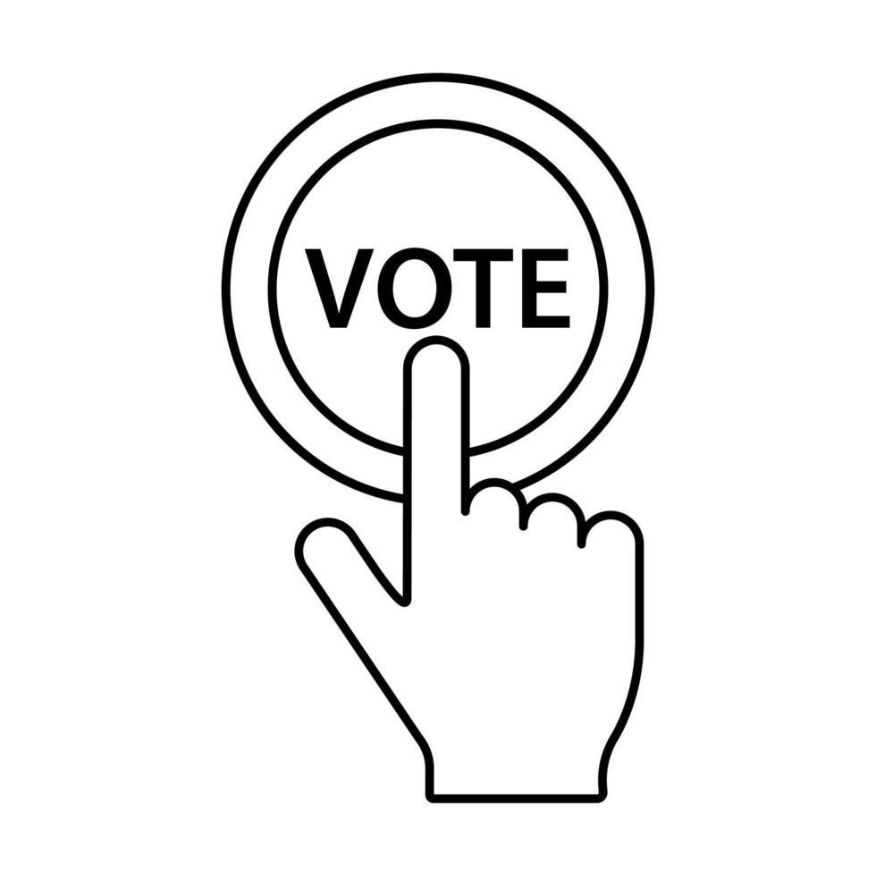 hand push vote button icon vector for graphic design, logo, website, social media, mobile app, UI