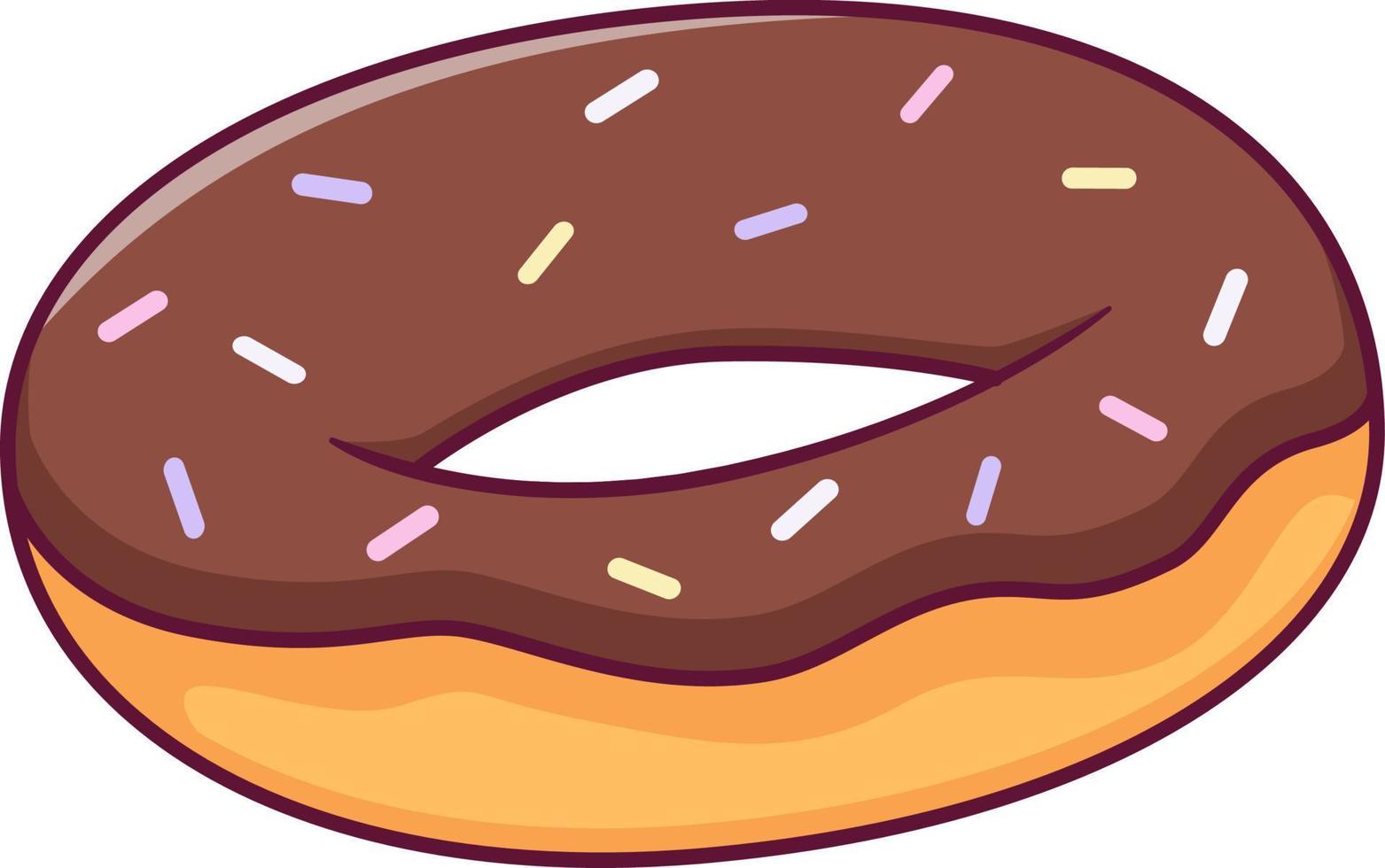 donut with chocolate glaze. donut icon, donut vector illustration