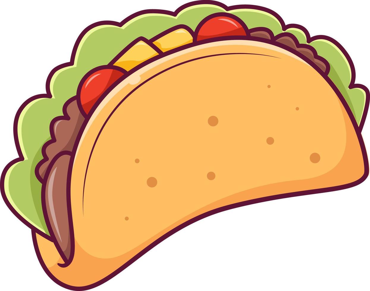 Taco sandwich with cheese and vegetables vector