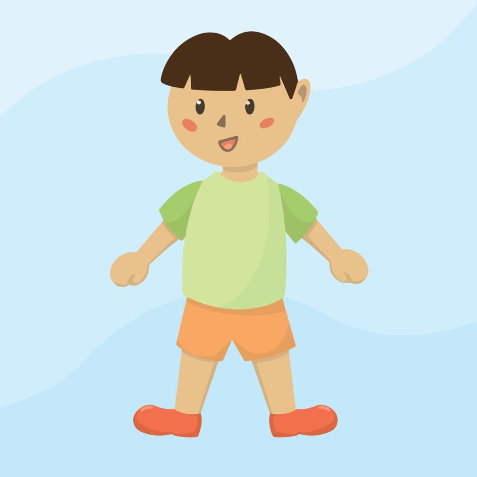 Happy smile Asian boy. illustration.cartoon vector