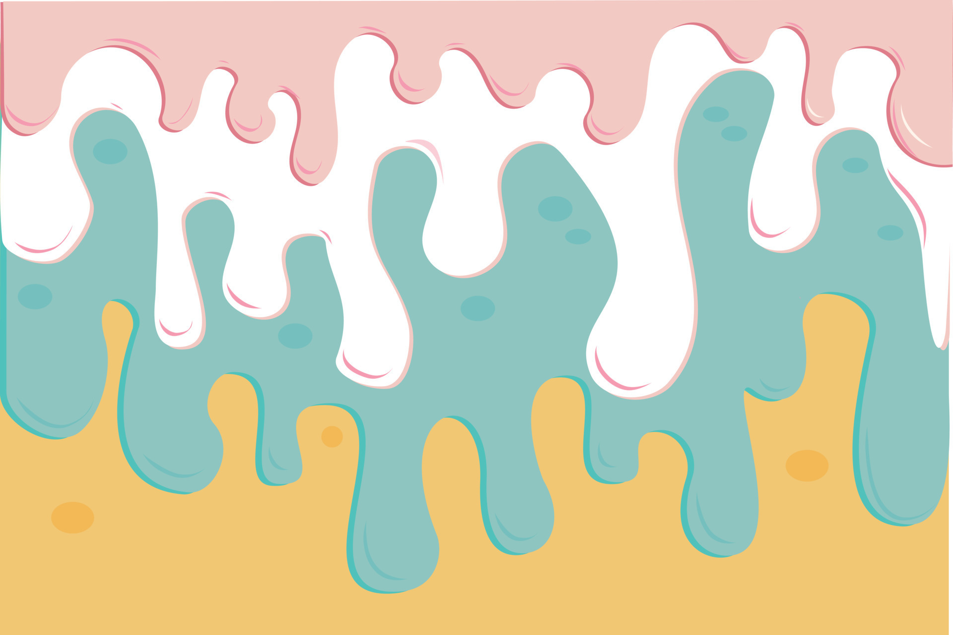 Colorful soft ice cream, delicious soft veins. Strawberry cream, melted