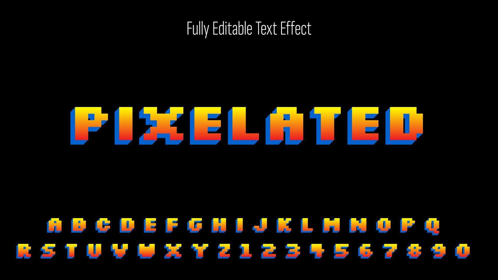 pixeleted text effect - retro text effect vector, Please apply from graphic style panel. vector