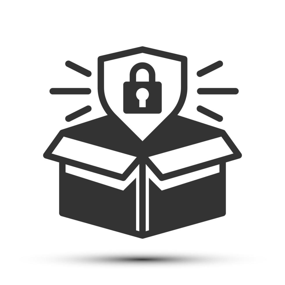 Simple security solid icon, logistic product security  related concept on the white background for UX, UI design vector