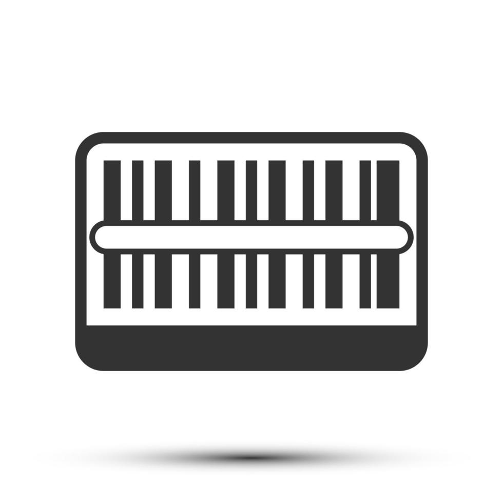 Simple product barcode filled solid icon, product and scanner related concept on the white background for UX, UI design vector