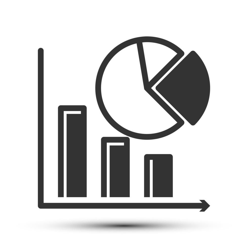 Simple growth chart solid icon, business and marketing related concept on the white background for UX, UI design vector