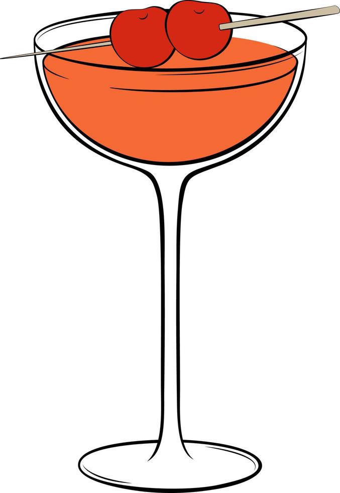 Classic Manhattan Cocktail vector illustration