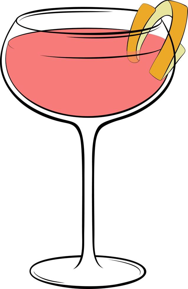 Classic Cosmopolitan cocktail vector illustration