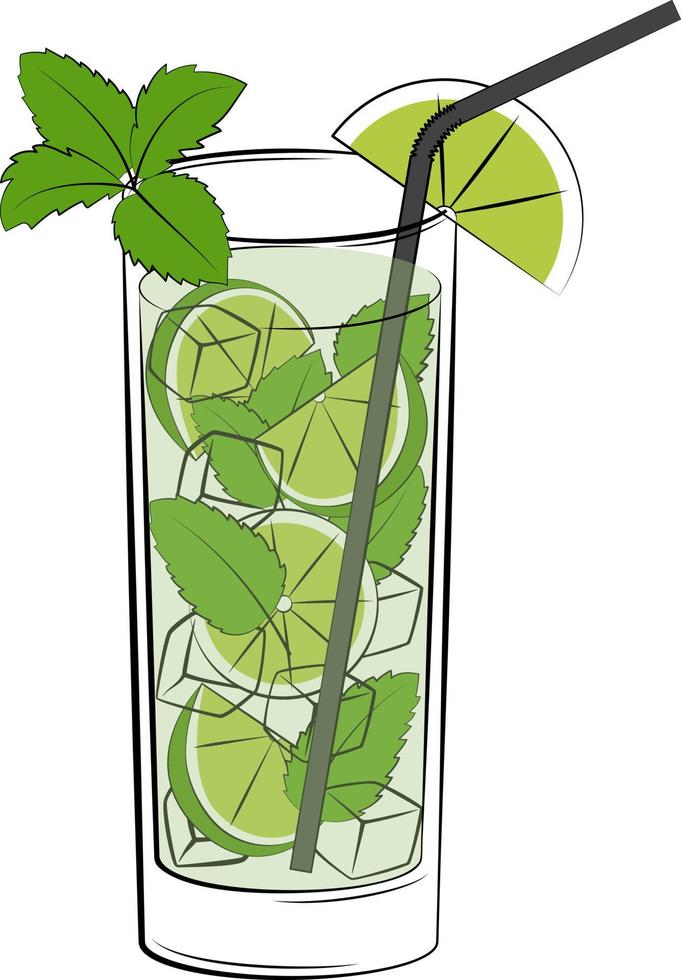 clásico mojito cóctel vector ilustración