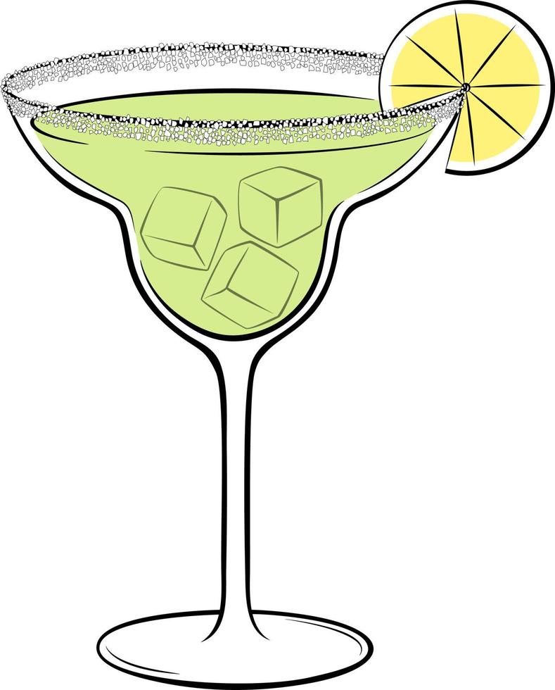 Classic Margarita Cocktail vector illustration