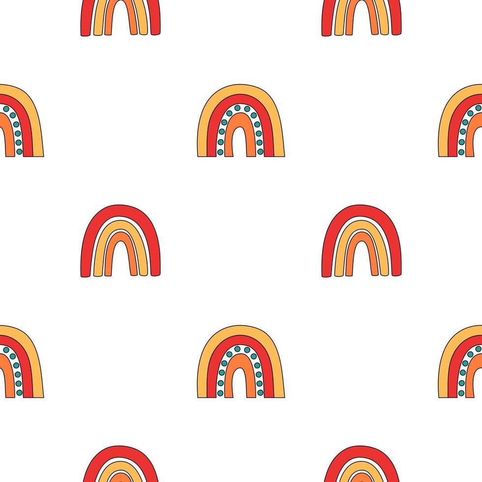 Seamless pattern of scandinavian rainbows vector