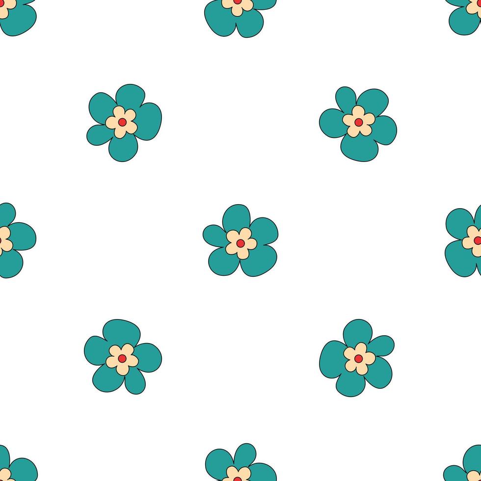 Cute floral vector seamless pattern