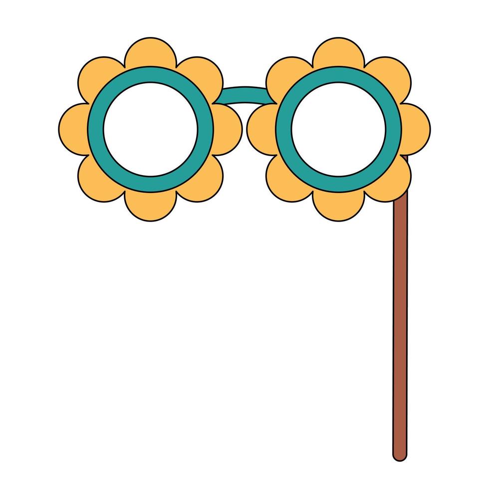 Vintage carnival flower shaped glasses mask vector