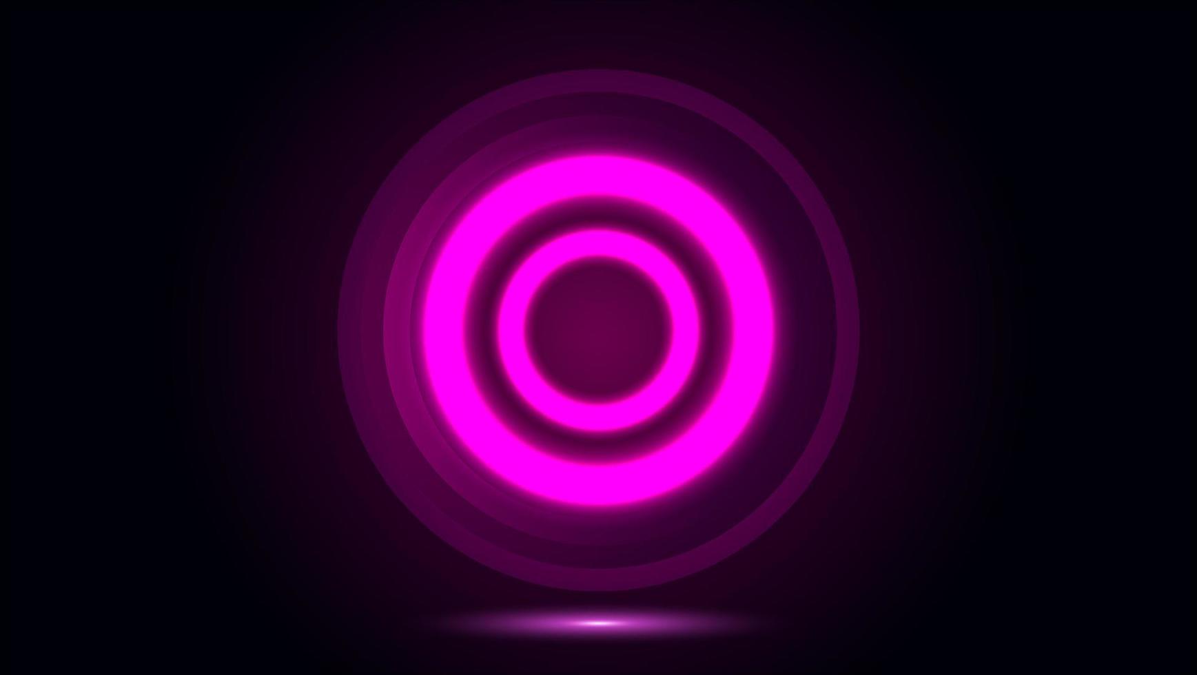 Abstract geometric background, Minimalist wallpaper, Neon circles in the dark. vector