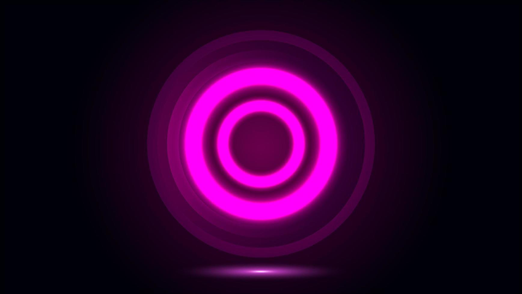 Abstract geometric background, Minimalist wallpaper, Neon circles in the dark. vector