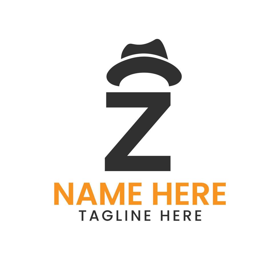 Letter Z Gentlemen Hat Logo Design  Concept With Cowboy Hat Icon Template vector