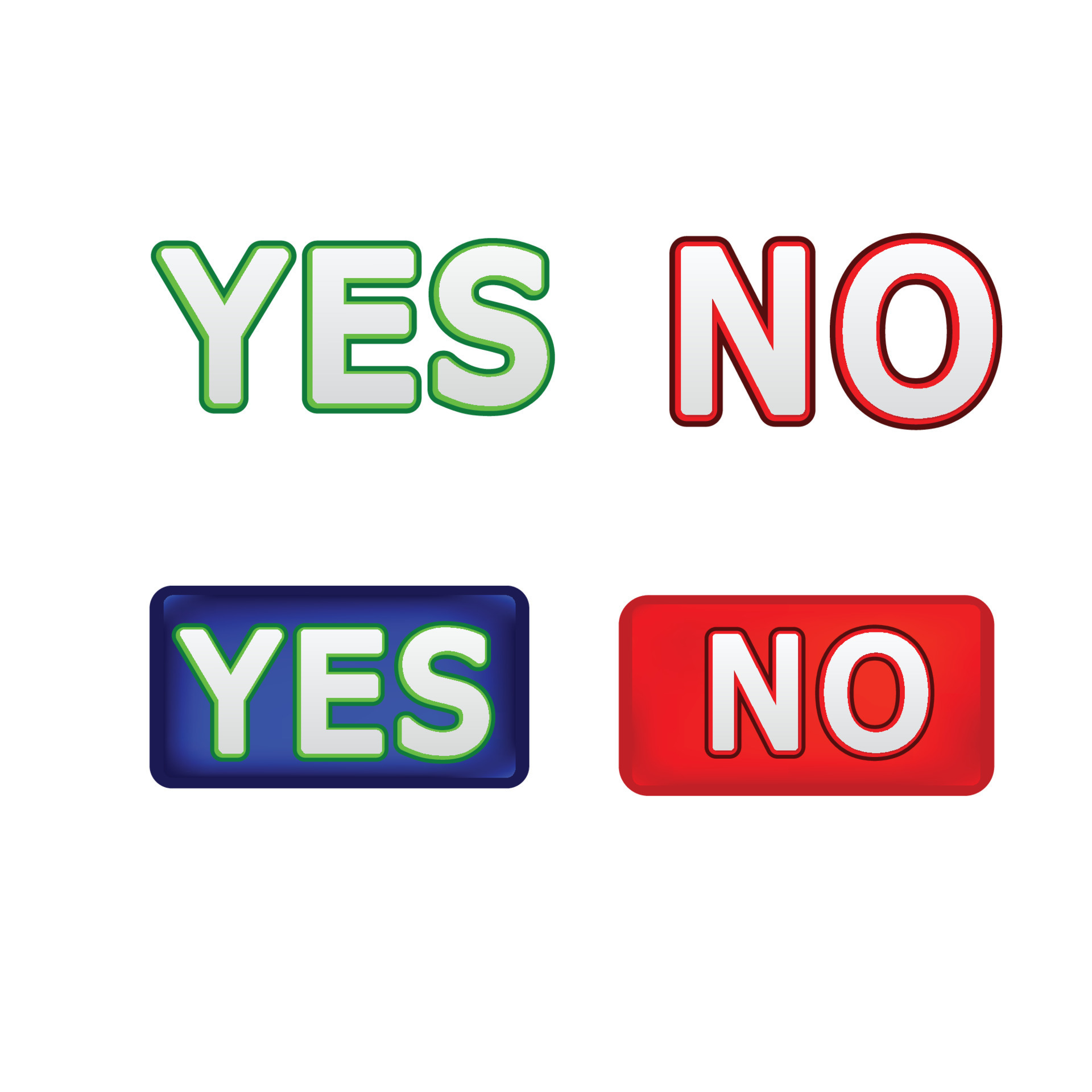 Yes No sign text 21053457 Vector Art at Vecteezy