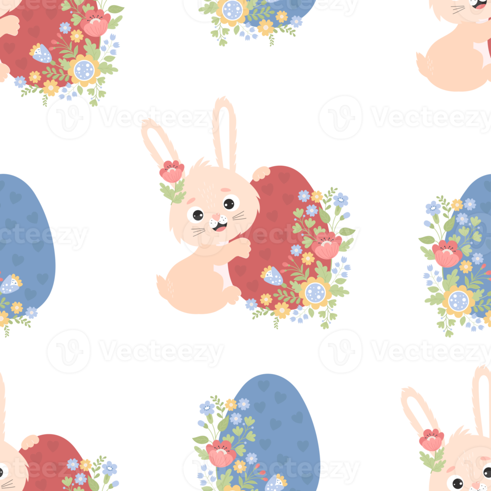 seamless pattern Easter  bunny and egg png