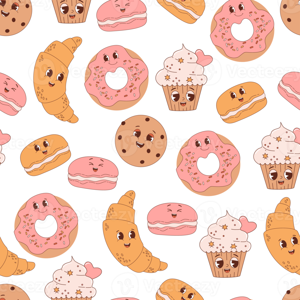 seamless pattern with cute baking png