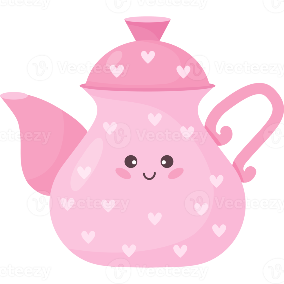 Cute cartoon teapot png