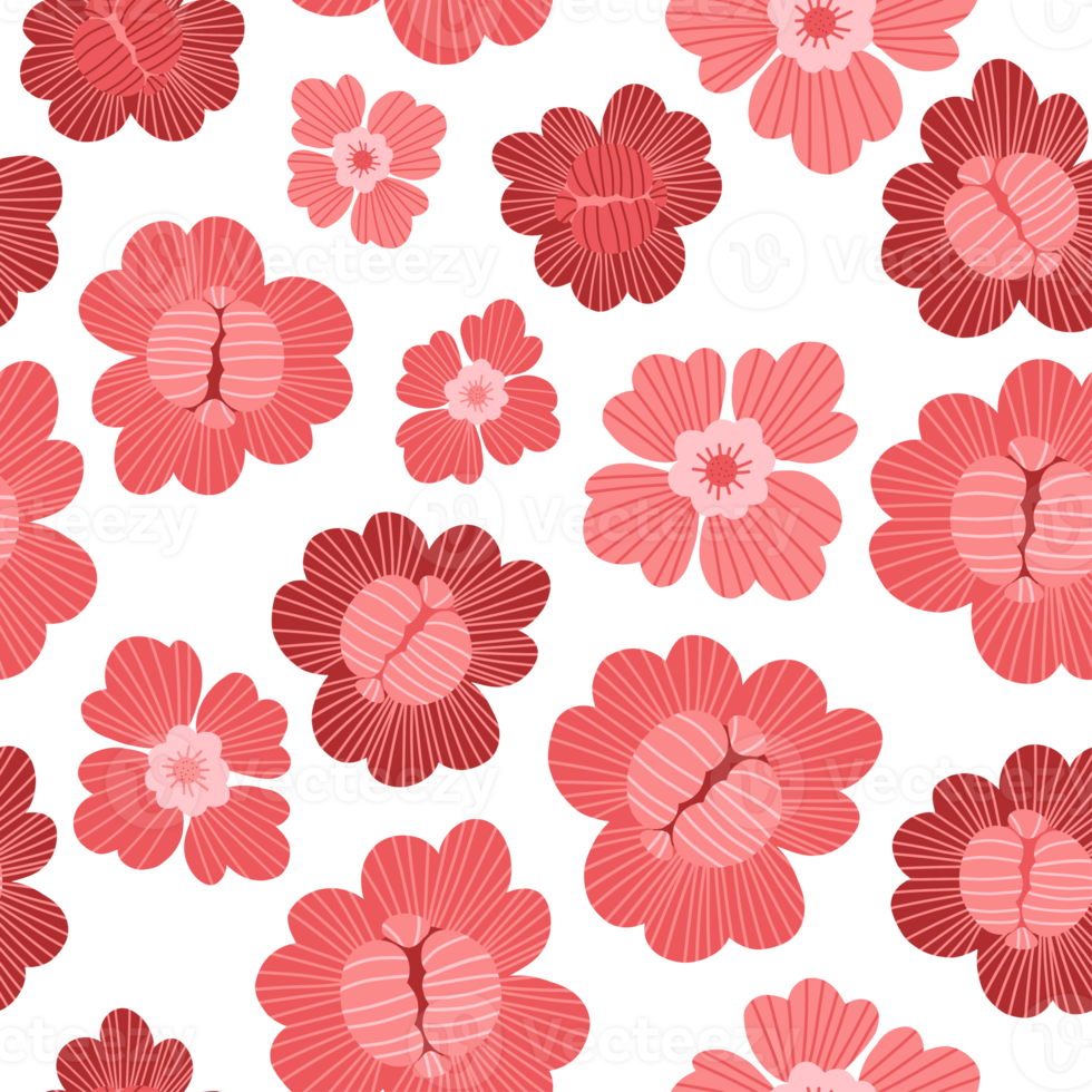 Retro groovy flower seamless pattern png