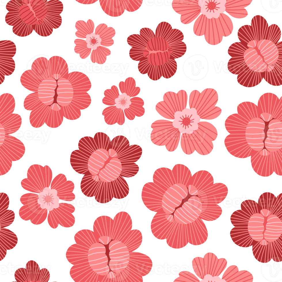 retro häftig blomma sömlös mönster png