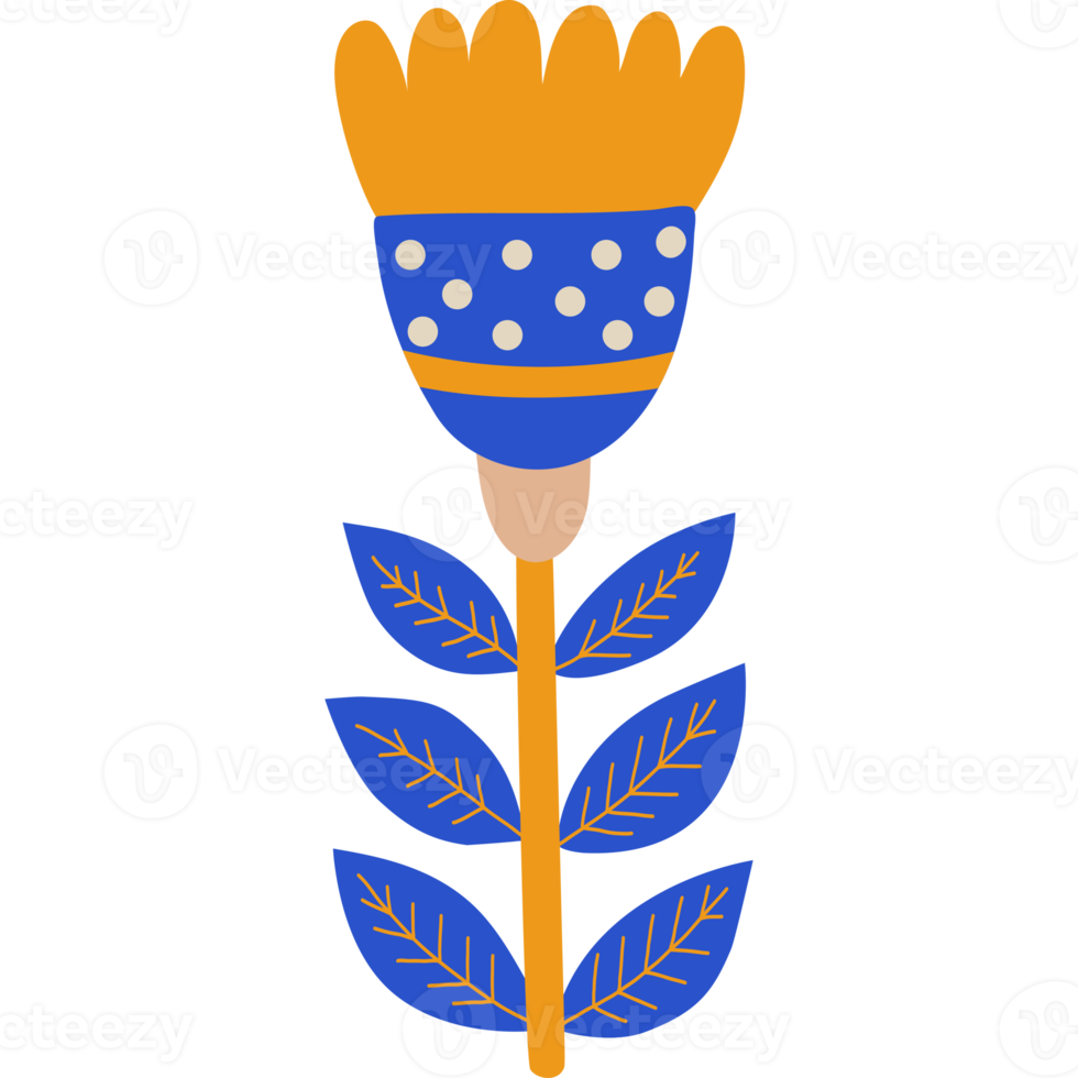 jaune-bleu fleur. décor png