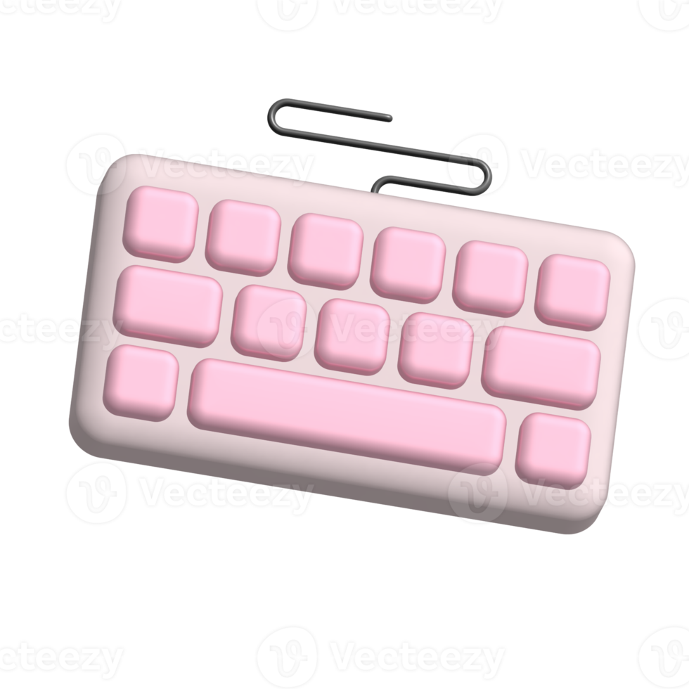 Keyboard 3d render illustration isolated png