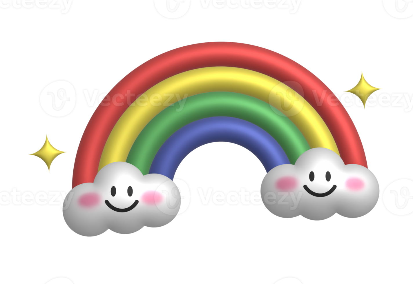 Rainbow 3d render illustration isolated png