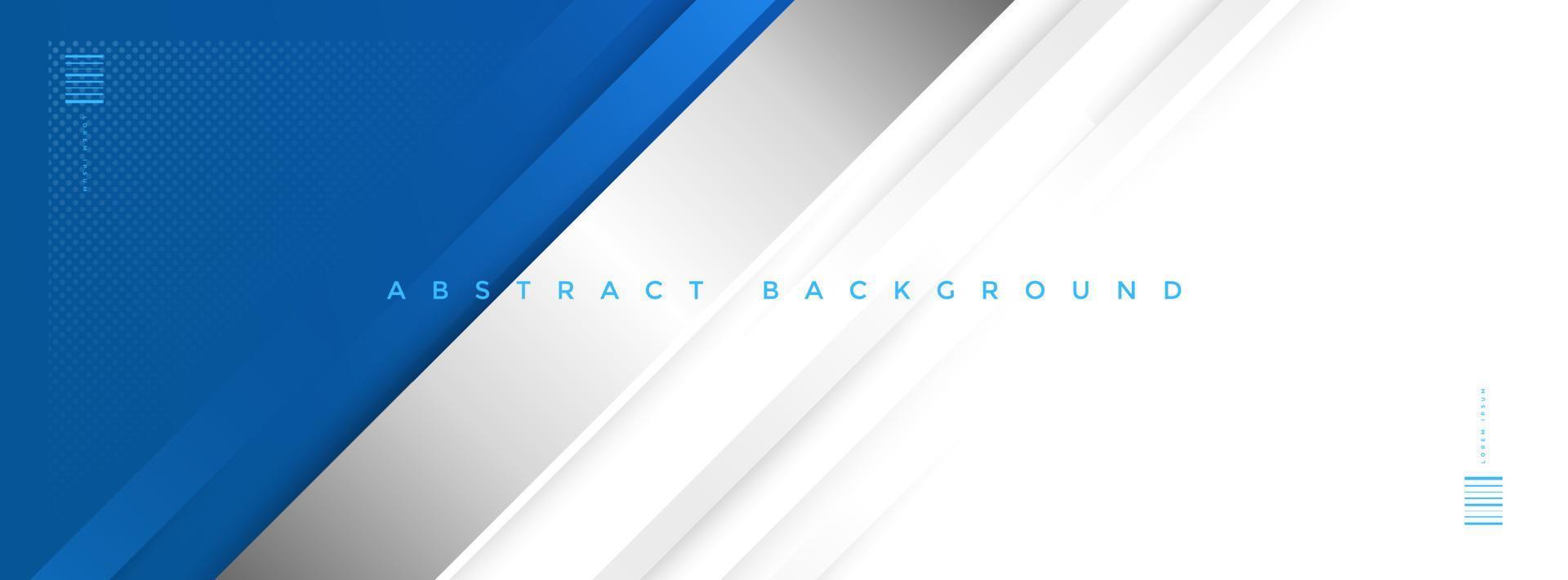 Blue abstract banner background vector, modern corporate concept with silver effect vector