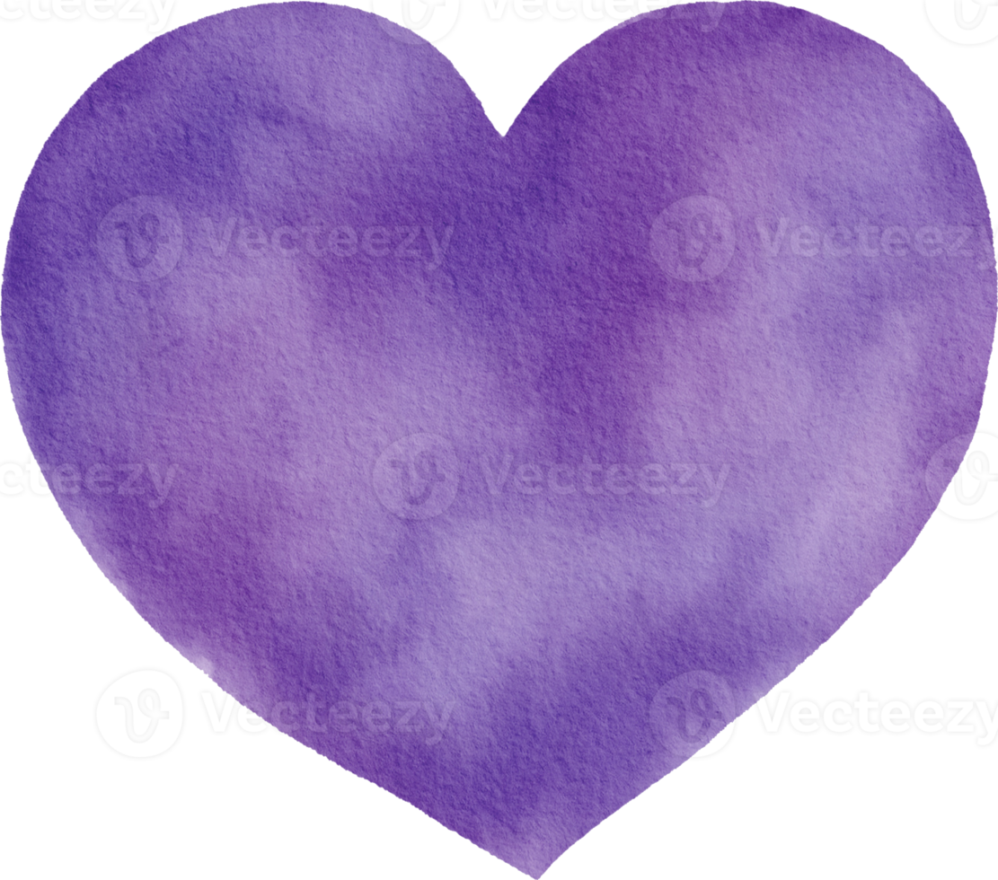 viola acquerello cuore elemento clipart png