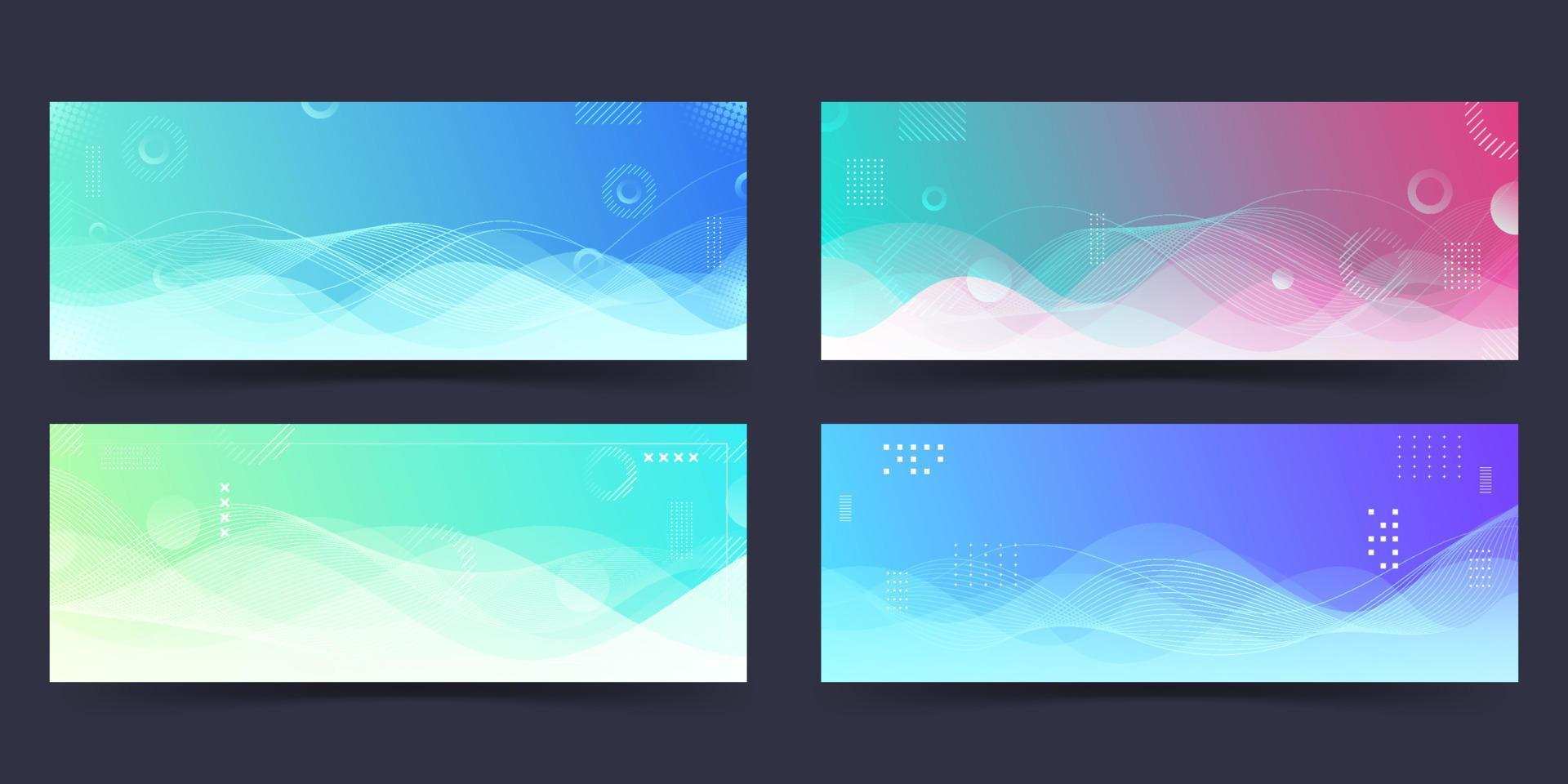 Banner background. colorful, wave effect gradation.4 eps 10 collection vector