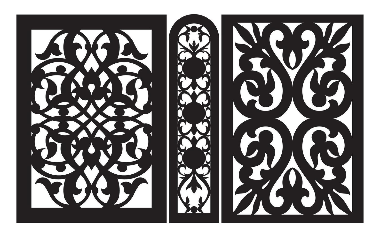 patrones florales decorativos, plantilla geométrica para corte por láser cnc vector