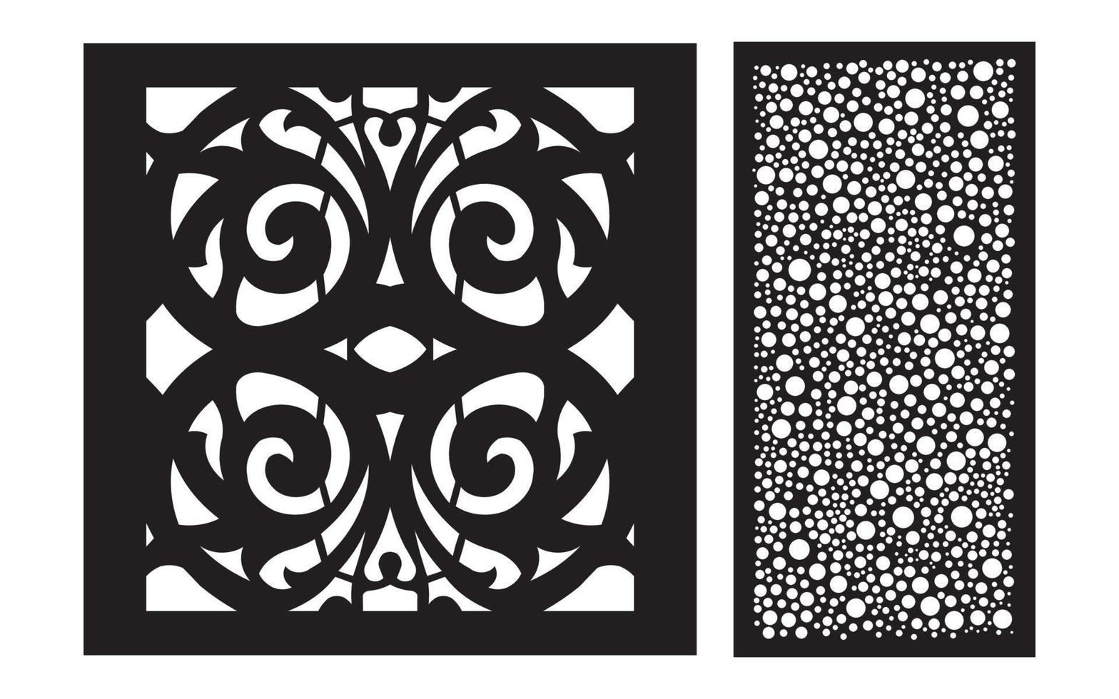 Decorative floral patterns, geometric template for cnc laser cutting vector