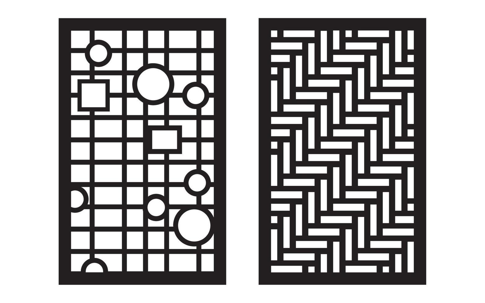 Decorative floral patterns, geometric template for cnc laser cutting vector