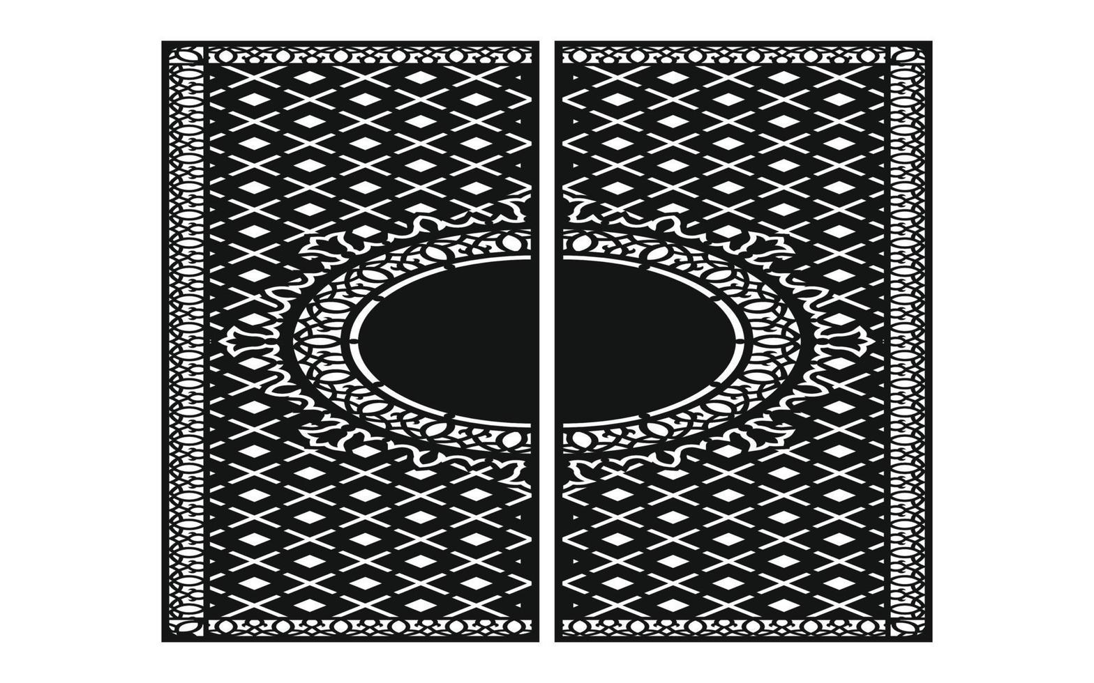 Black patterns with white background, Islamic vectors with floral panels for CNC laser cutting