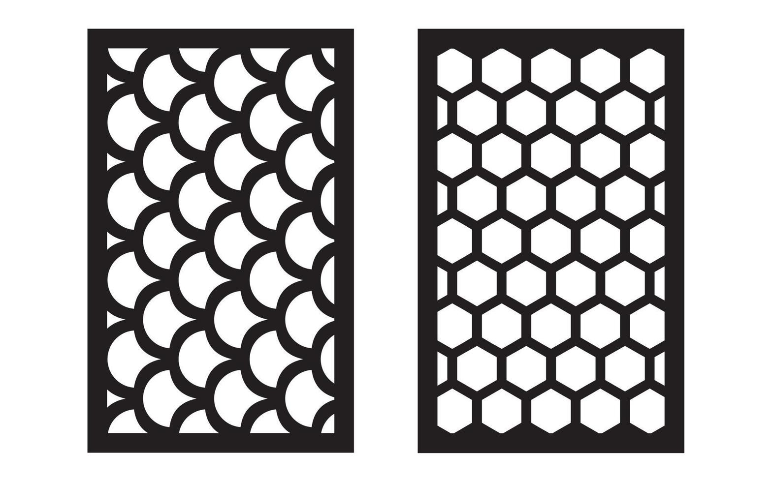 Decorative floral patterns, geometric template for cnc laser cutting vector