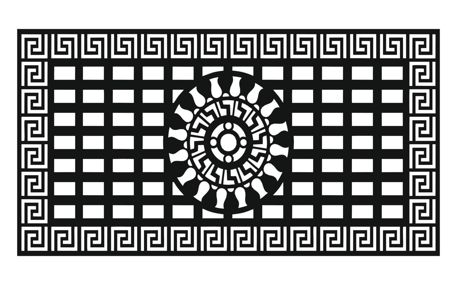 Black patterns with white background, Islamic vectors with floral panels for CNC laser cutting