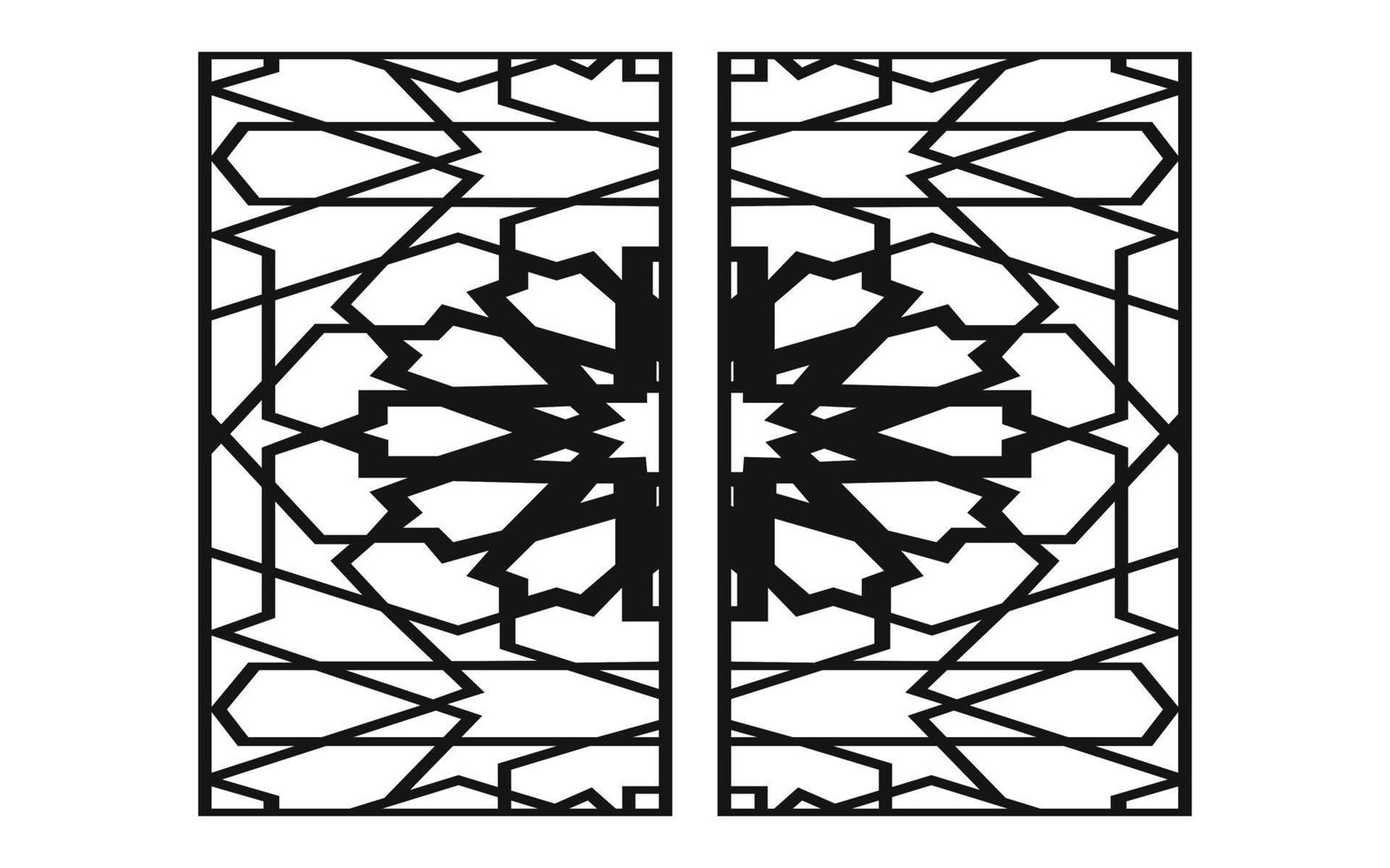 Black patterns with white background, Islamic vectors with floral panels for CNC laser cutting