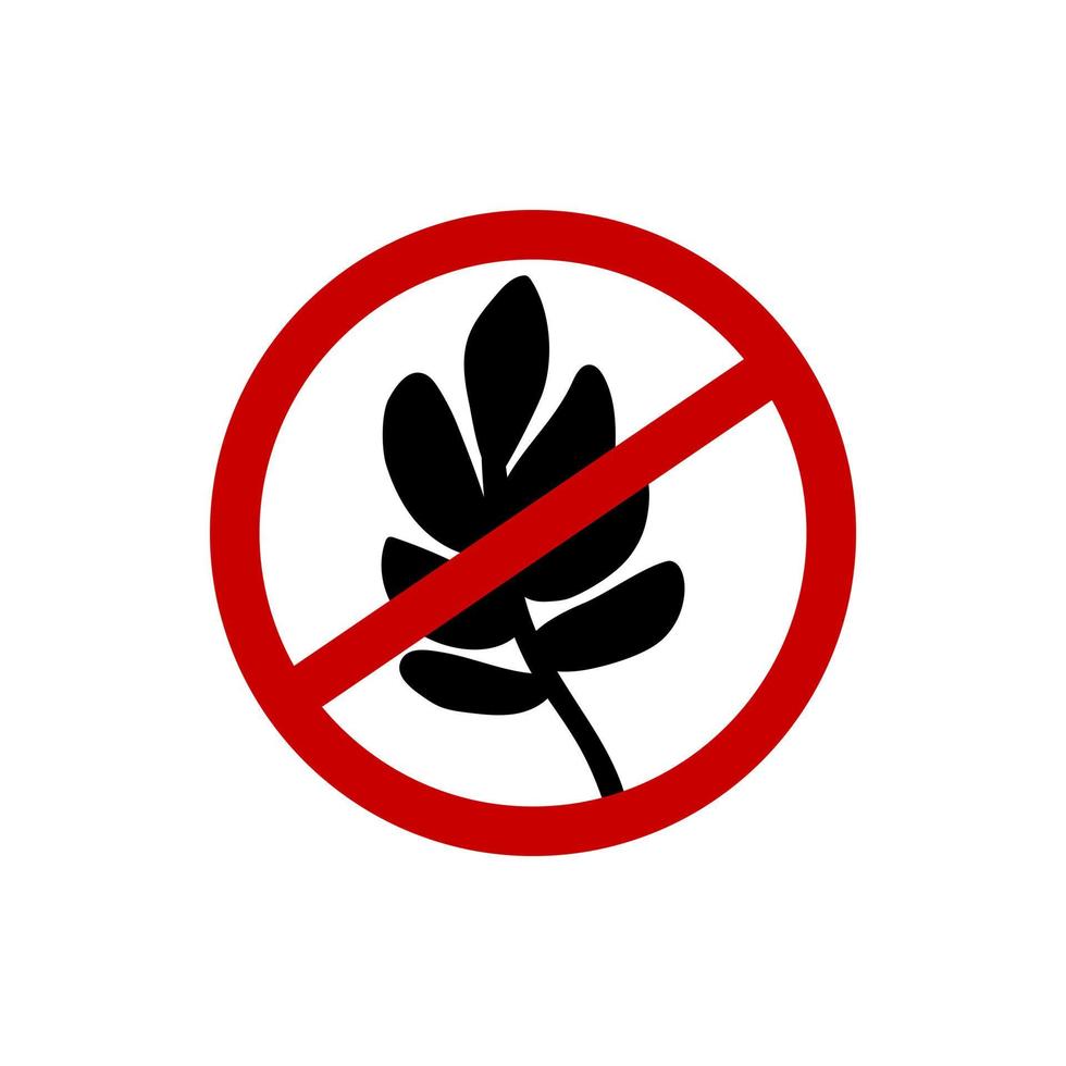 No gluten sign. Food emblem. vector