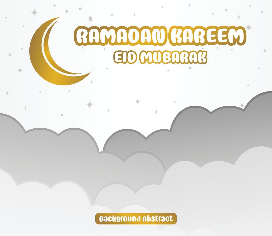 Editable Ramadan sale poster template. with paper-cut ornaments, moon and stars. Design for social media and web. Vector illustration