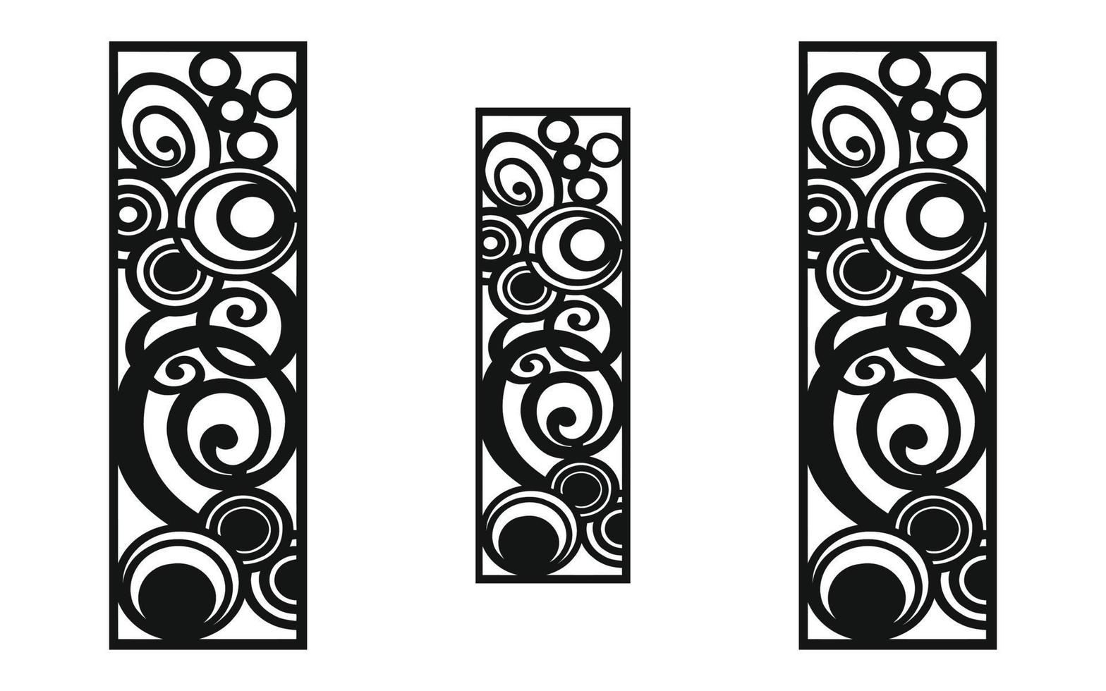 Black patterns with white background, Islamic vectors with floral panels for CNC laser cutting