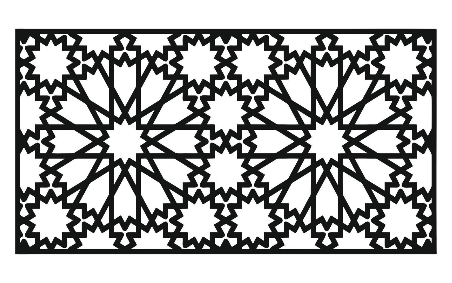 Black patterns with white background, Islamic vectors with floral panels for CNC laser cutting