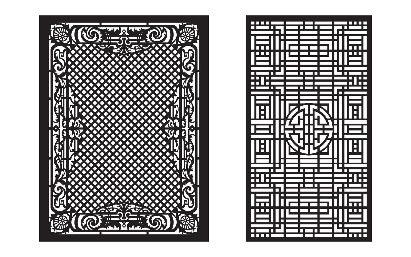 Decorative floral patterns, geometric template for cnc laser cutting vector