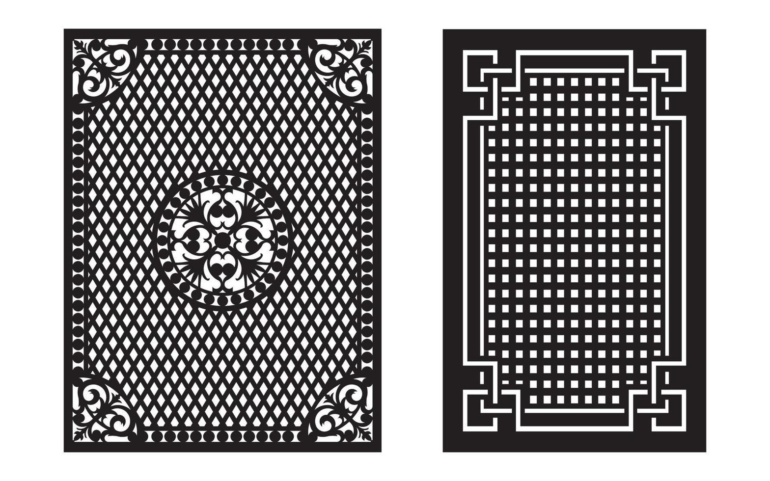 Decorative floral patterns, geometric template for cnc laser cutting vector