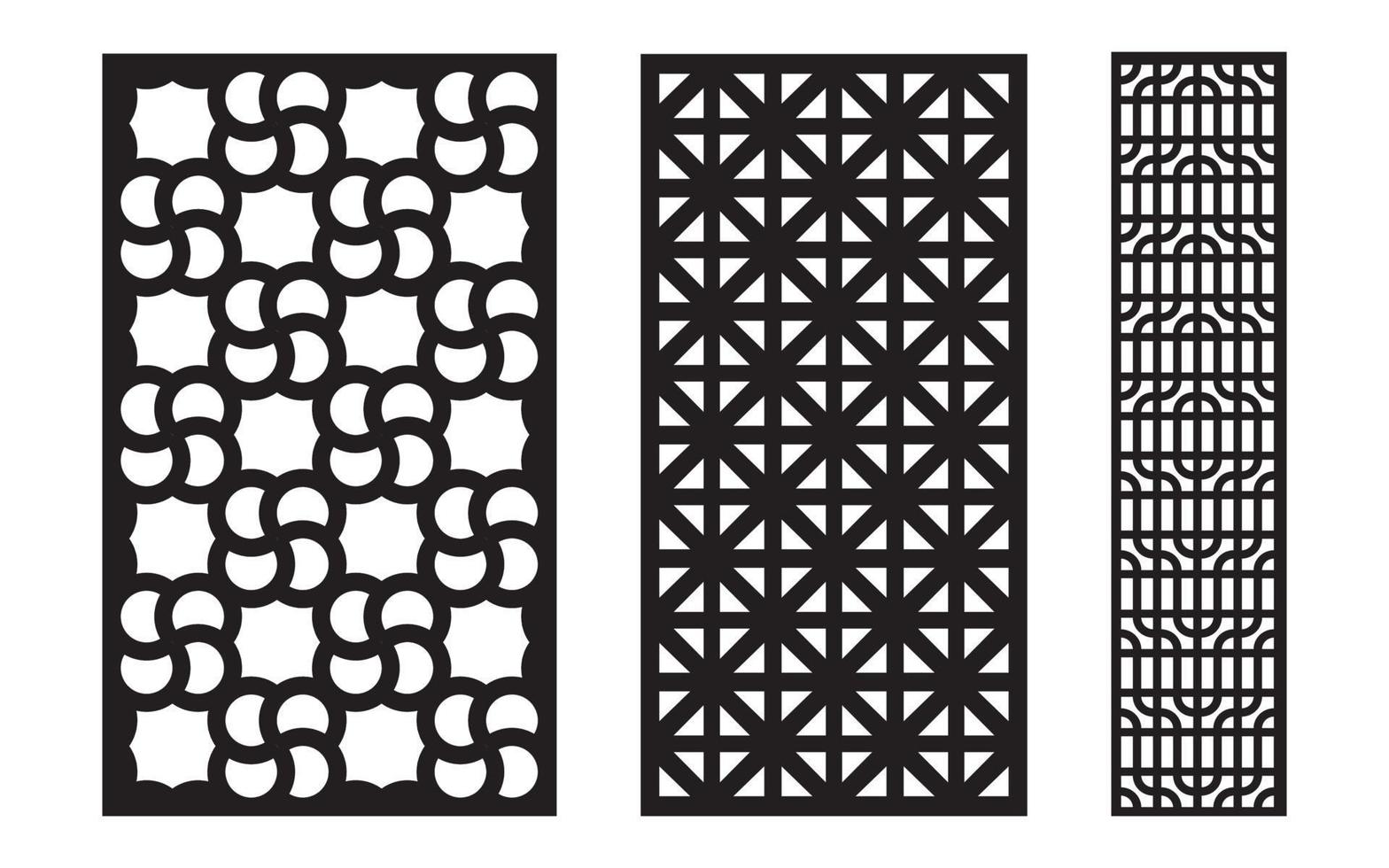 Decorative floral patterns, geometric template for cnc laser cutting vector